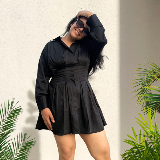 Alicia black collar dress