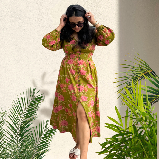 Marbella Olive Dress