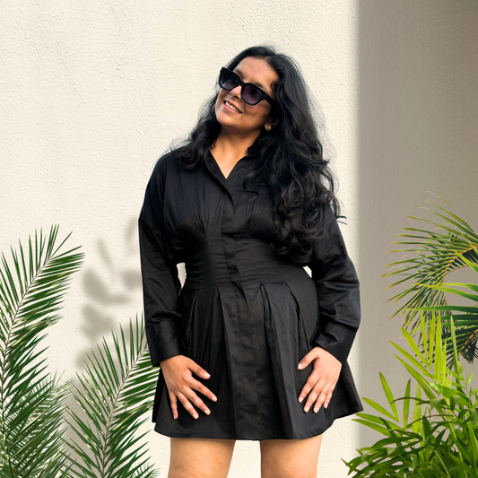 Alicia black collar dress